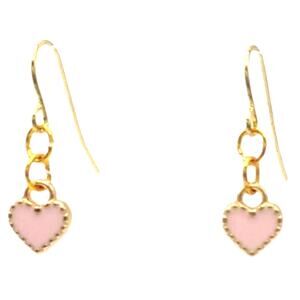 Pastel Pink Heart Earrings – Kawaii Cute Dangle Jewelry